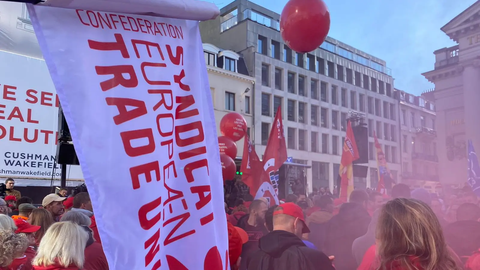 Una manifestazione Ces in Belgio, dal canale Flickr Etuc/Ces