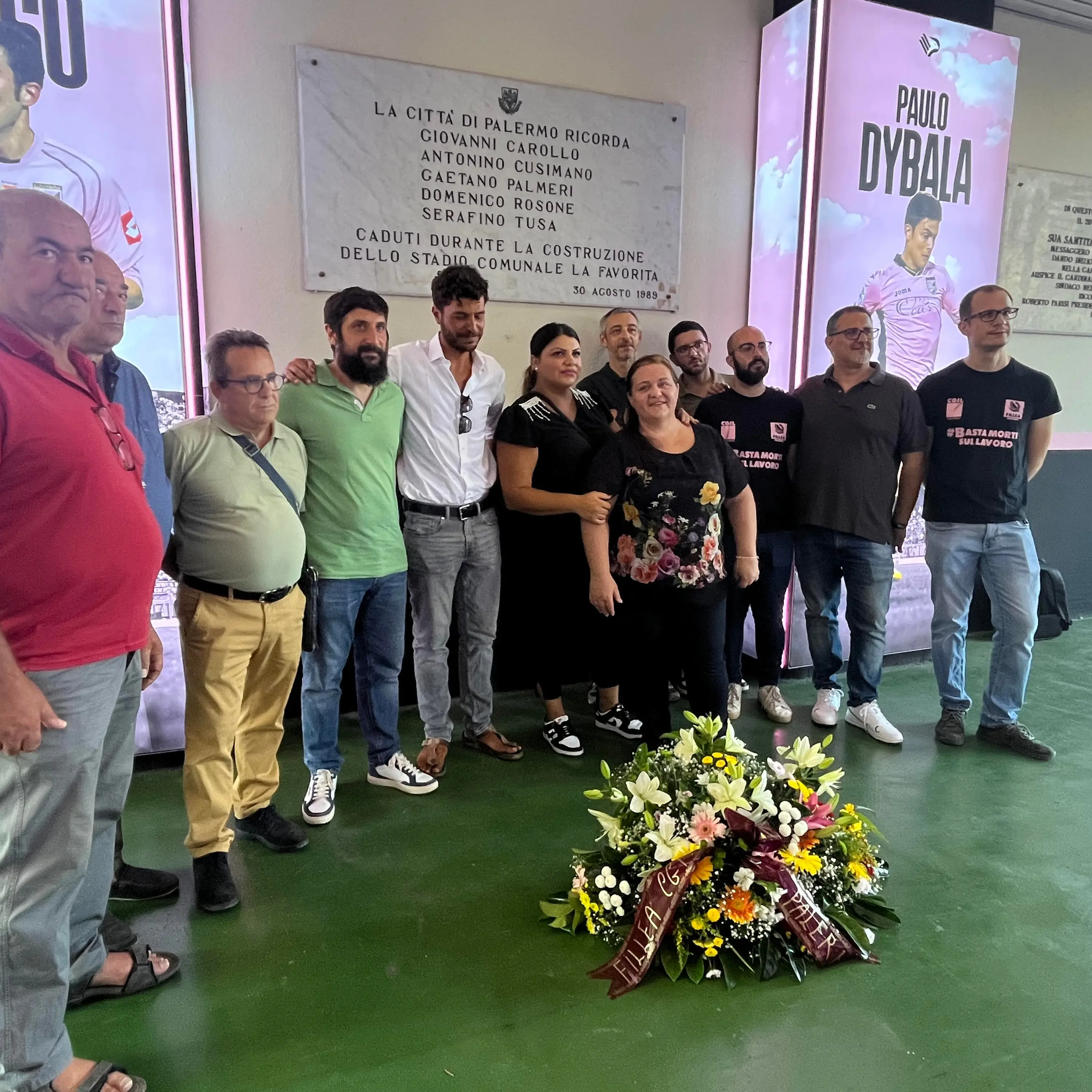 Palermo, commemorati gli operai morti allo stadio Renzo Barbera