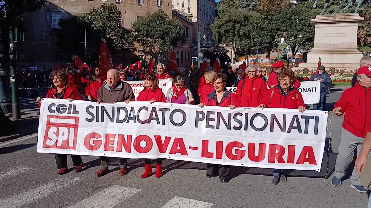 Tania Scacchetti, manifestazione pensionati Liguria