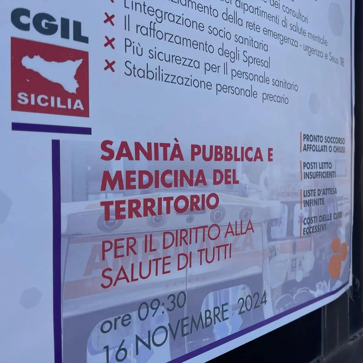 La Cgil Sicilia in piazza a Modica per difendere la sanità pubblica