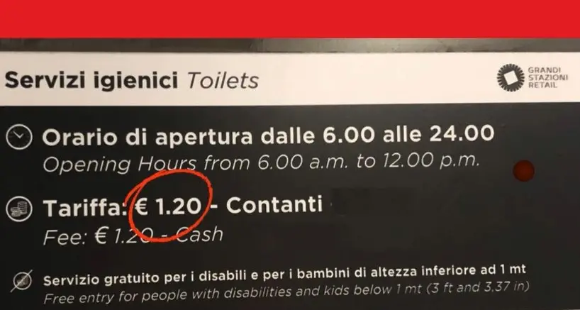 Il bagno per i lavoratori Gsa a Tiburtina? Solo a pagamento