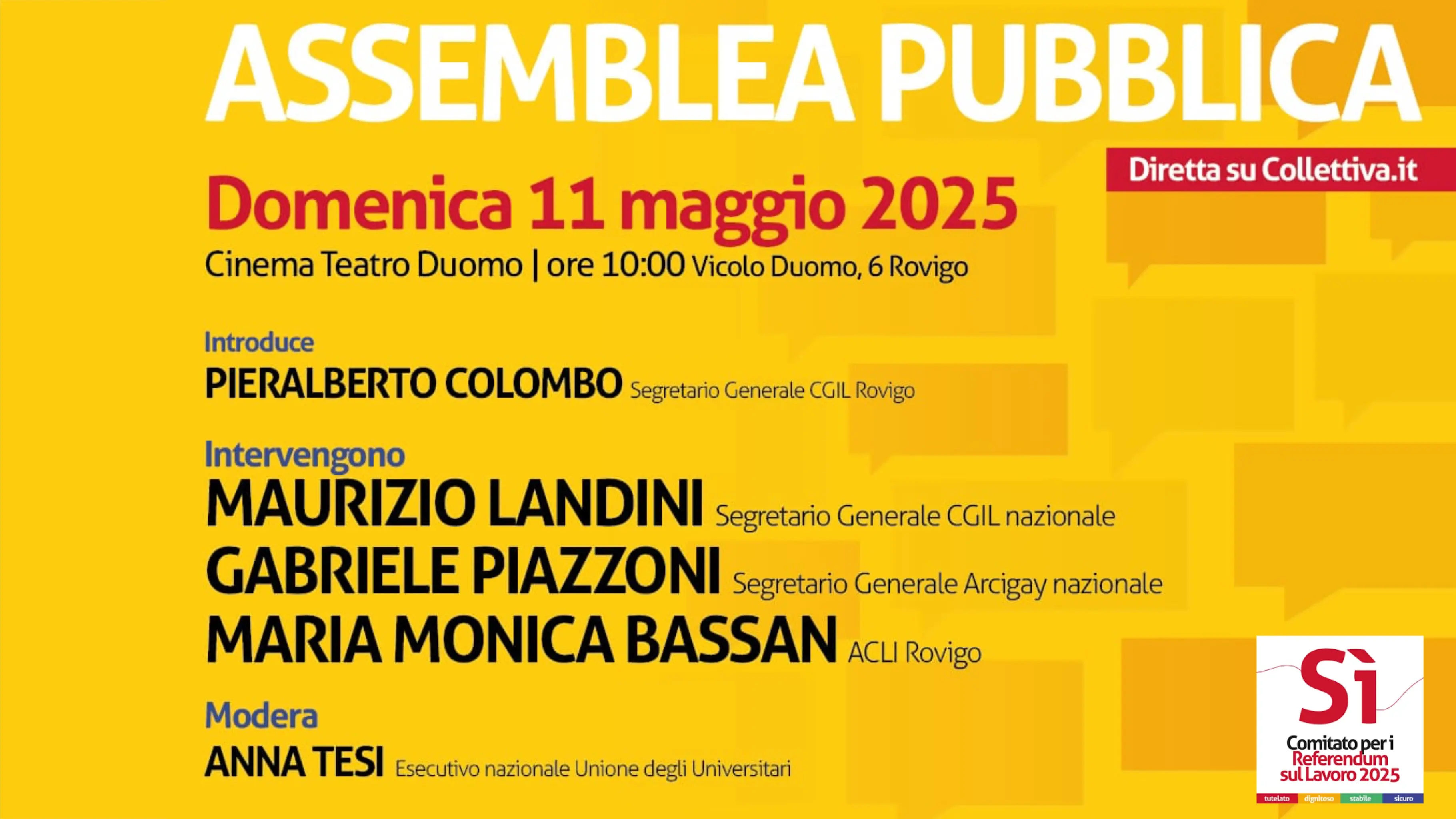 Referendum, l’11 maggio Landini a Rovigo