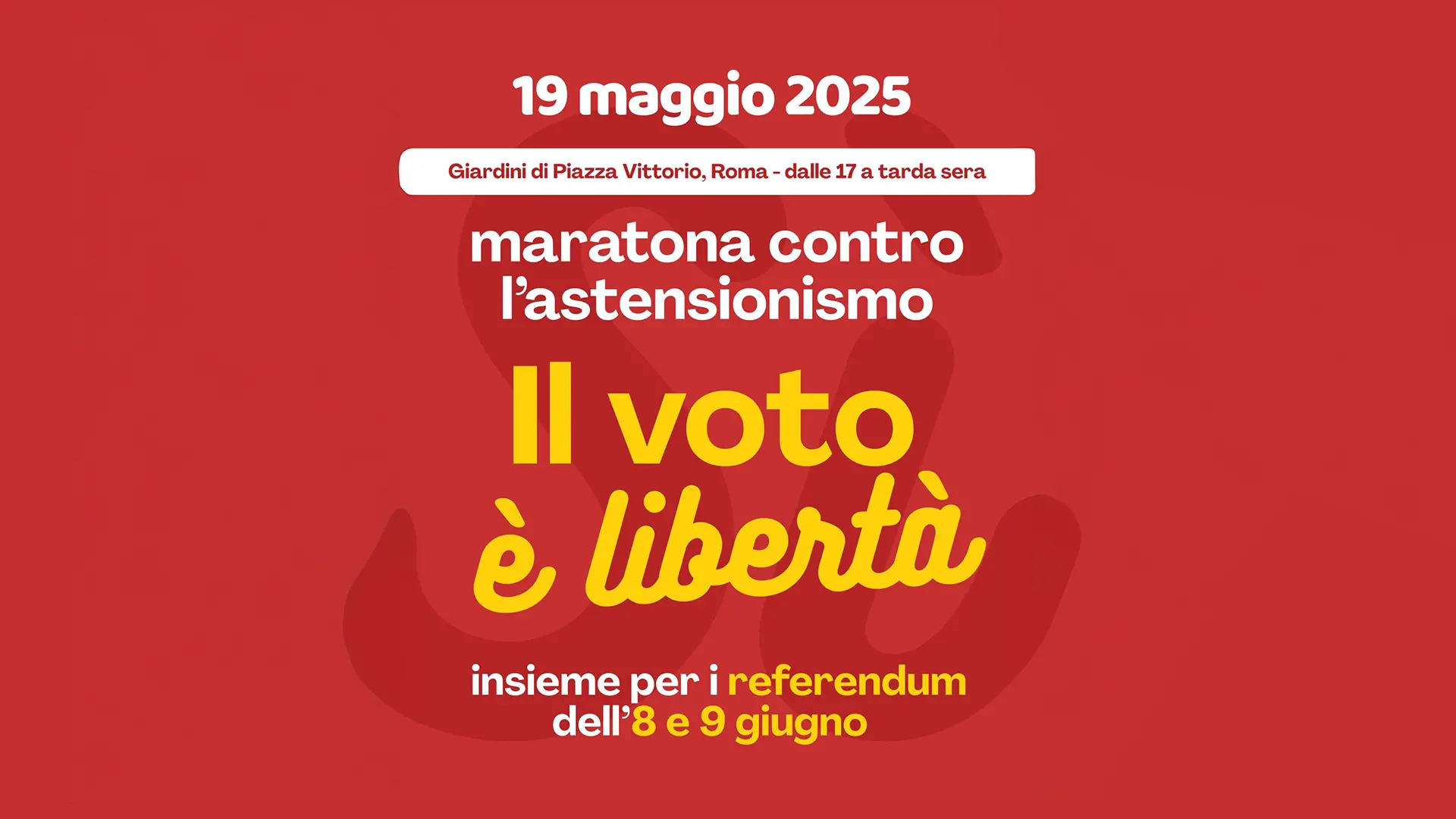 “Il voto è libertà”. Maratona contro l'astensionismo