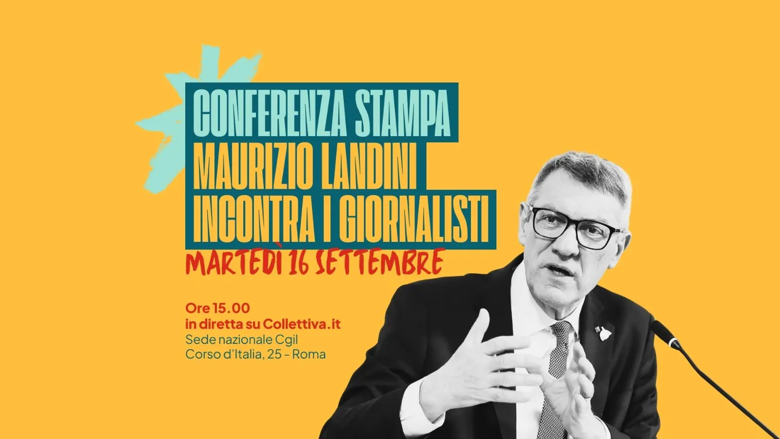 Conferenza stampa di Maurizio Landini