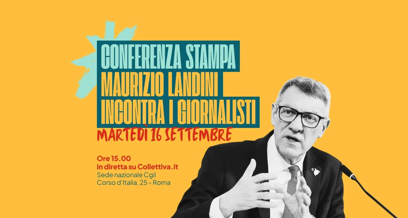 Conferenza stampa di Maurizio Landini