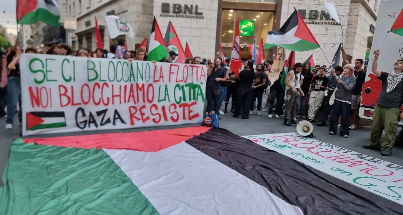 Solidarietà, Cgil in piazza dopo l’attacco alla Global Sumud Flotilla