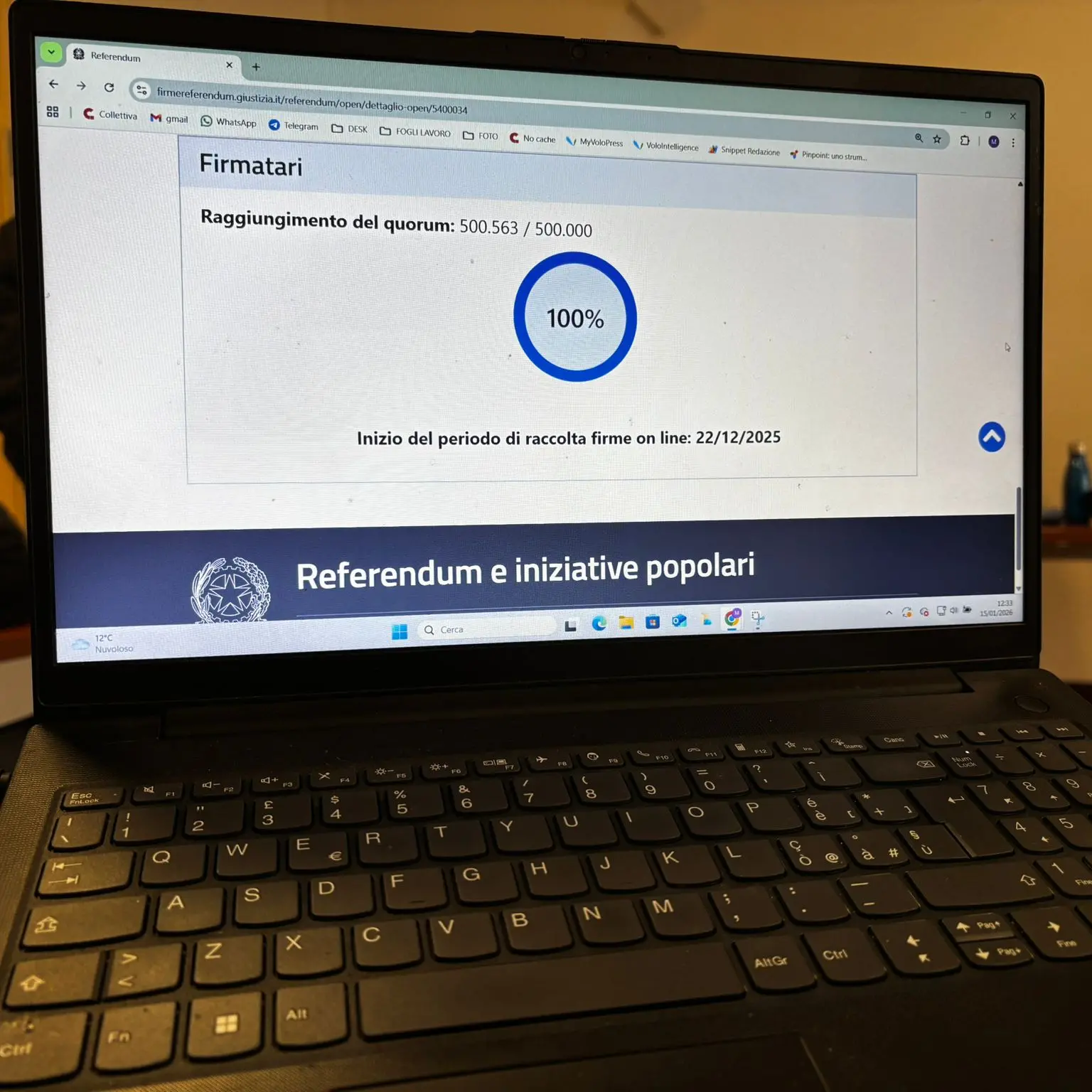 Referendum, raggiunte le 500 mila firme