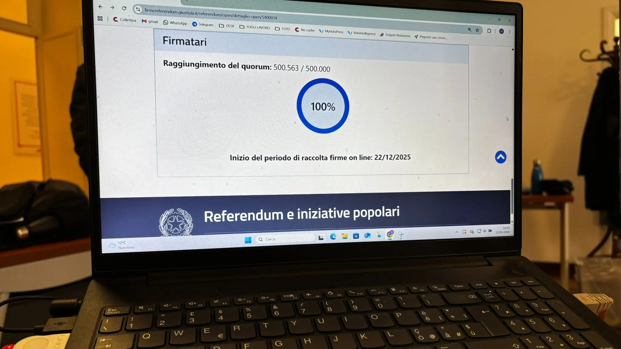 Referendum, raggiunte le 500 mila firme