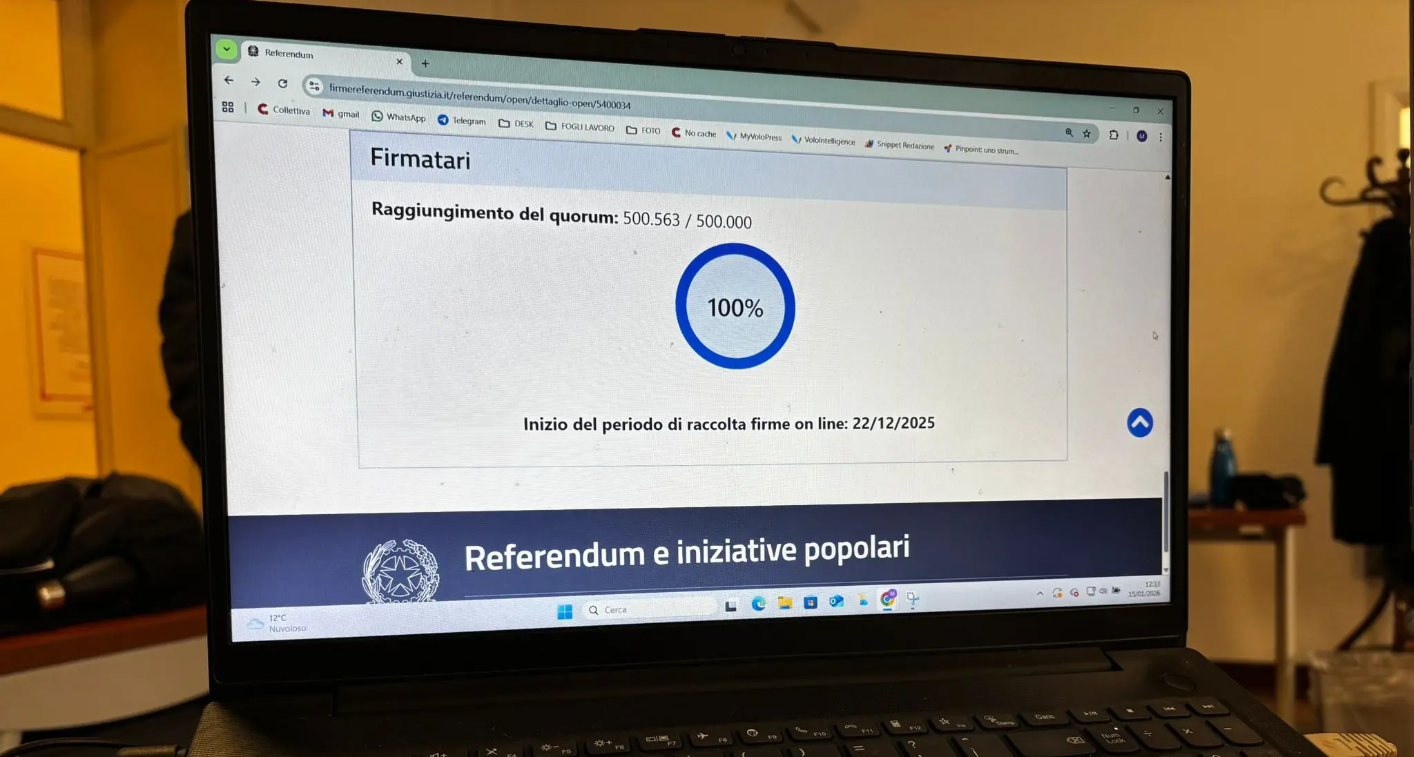 Referendum, raggiunte le 500 mila firme