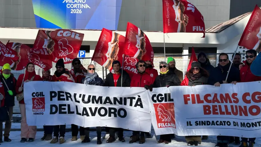 Cortina d’Ampezzo, il presidio per Pietro Zantonini