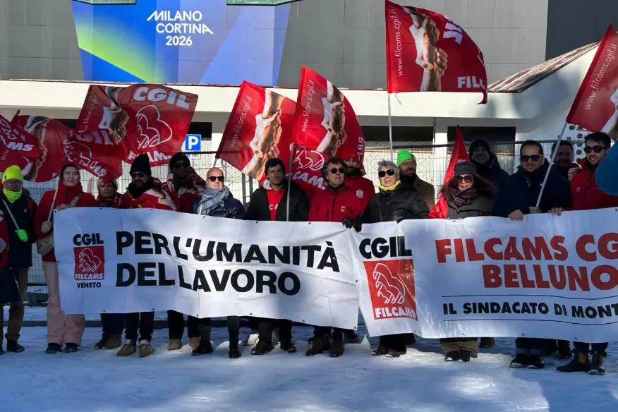 Cortina d’Ampezzo, il presidio per Pietro Zantonini