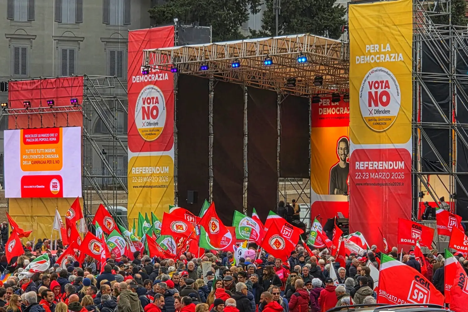 Referendum, l’evento di chiusura della campagna per il No DIRETTA VIDEO