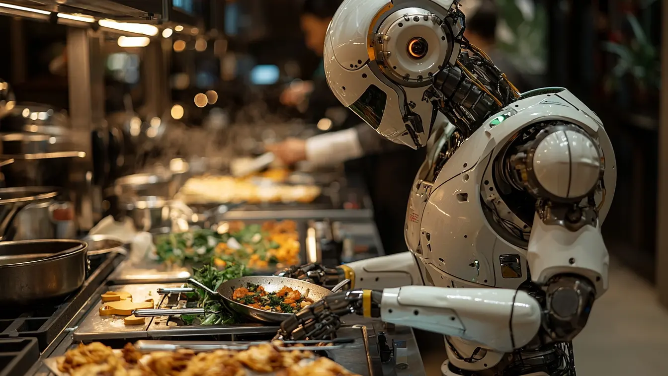Un robot chef al lavoro in cucina (immagine AI) CARLO CARINO IMAGOECONOMICA