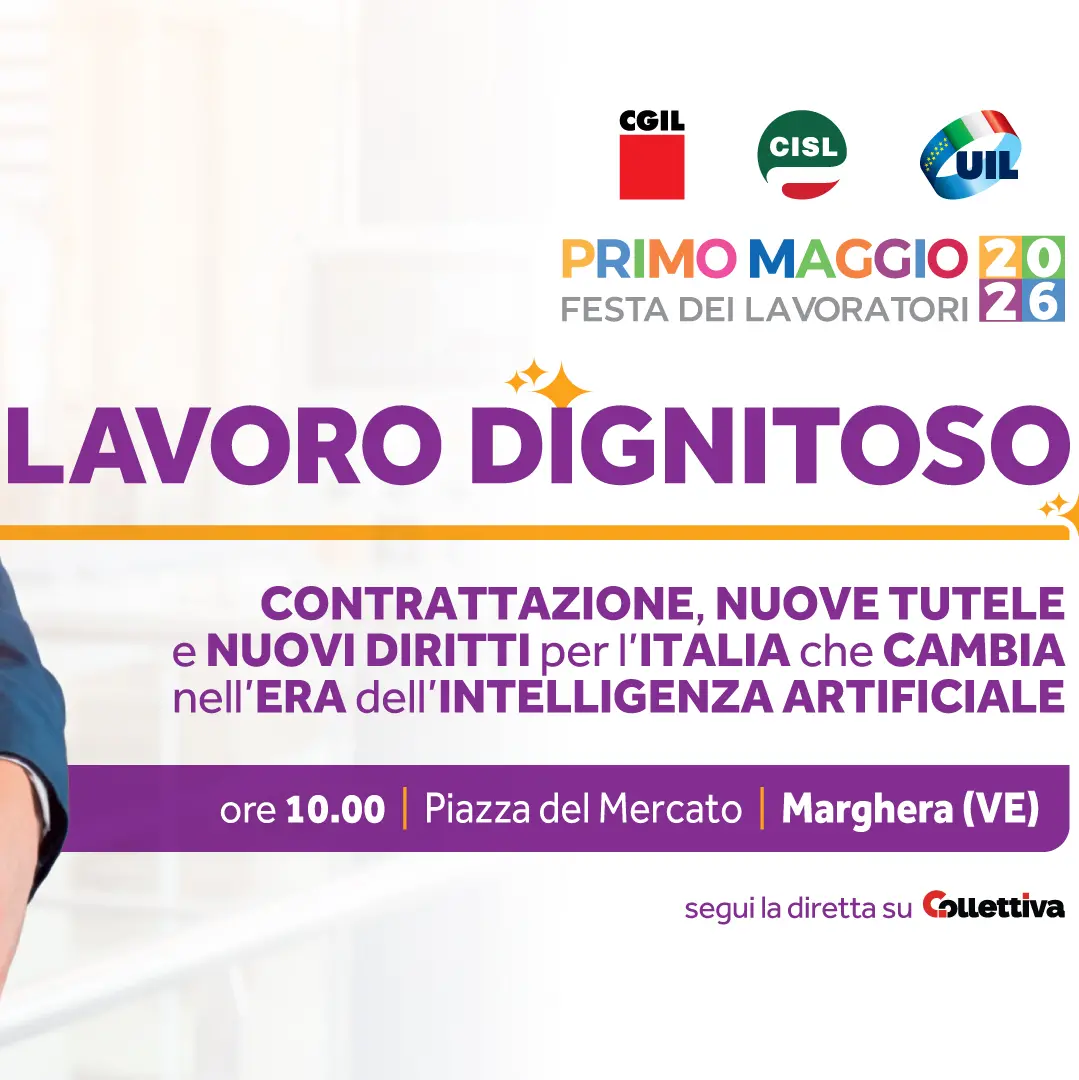 Primo Maggio: a Marghera i comizi di Landini, Fumarola e Bombardieri
