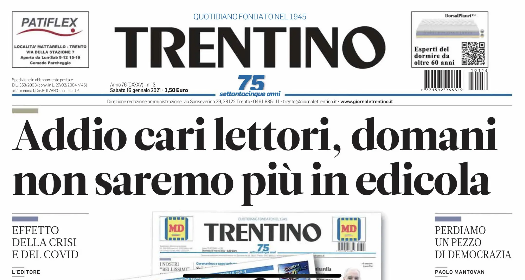 Ex Trentino, altra sconfitta per Athesia in tribunale