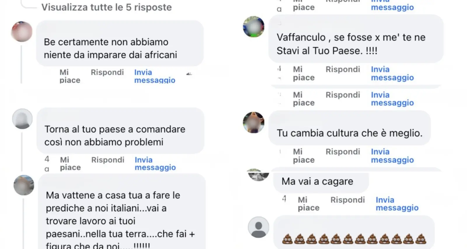 Ondata di commenti razzisti sotto il video pubblicato da Collettiva