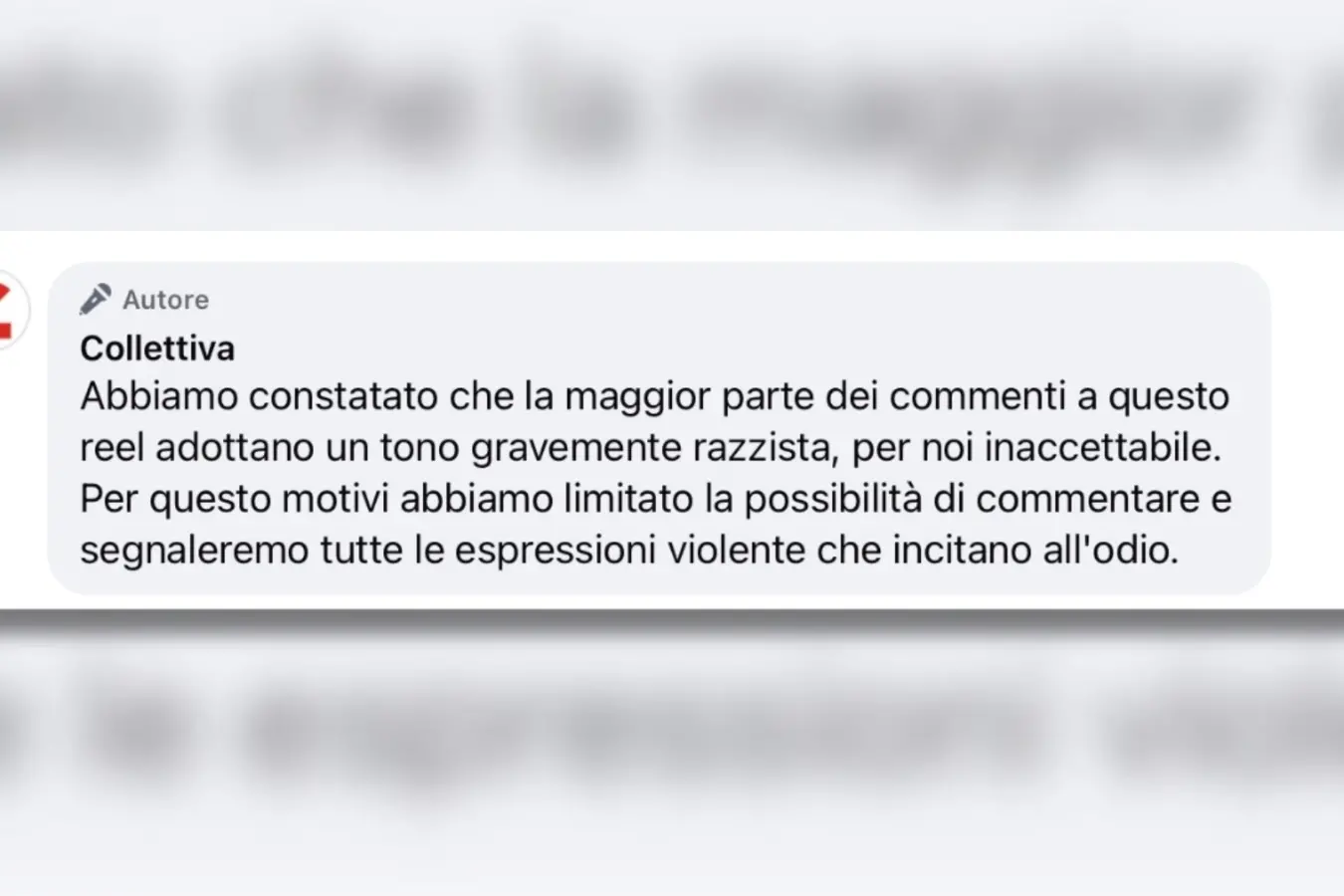 Ondata di commenti razzisti sotto il video pubblicato da Collettiva
