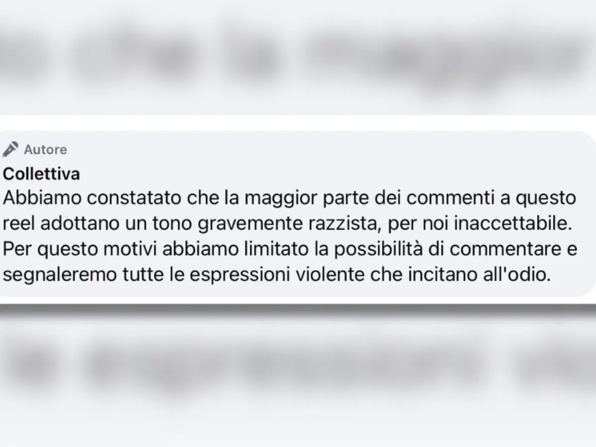 Ondata di commenti razzisti sotto il video di Collettiva