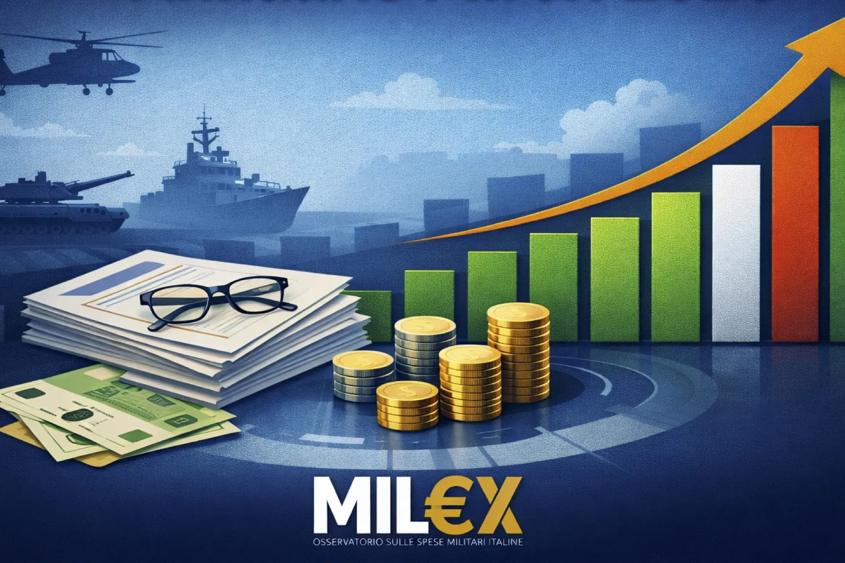 Sempre più in alto e fuori controllo: le spese militari nel rapporto Mil€x