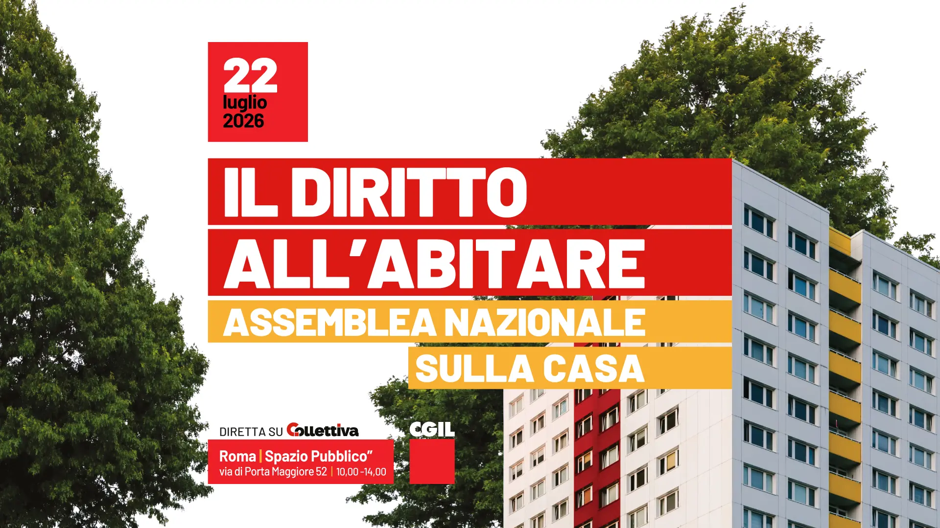 “Il diritto all’abitare”. L’assemblea nazionale Cgil sulla casa
