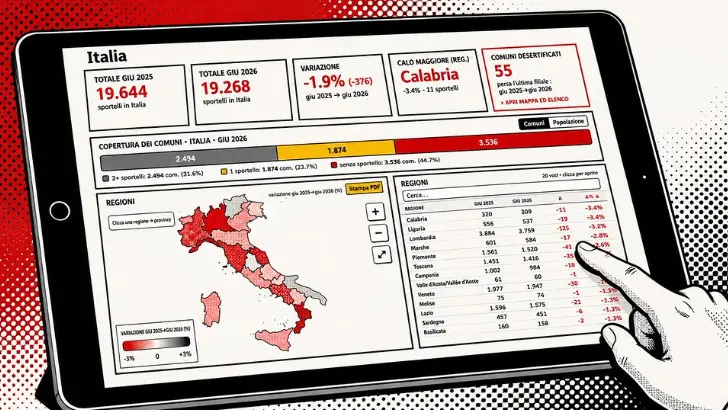 Banche: Fisac, online piattaforma interattiva su desertificazione