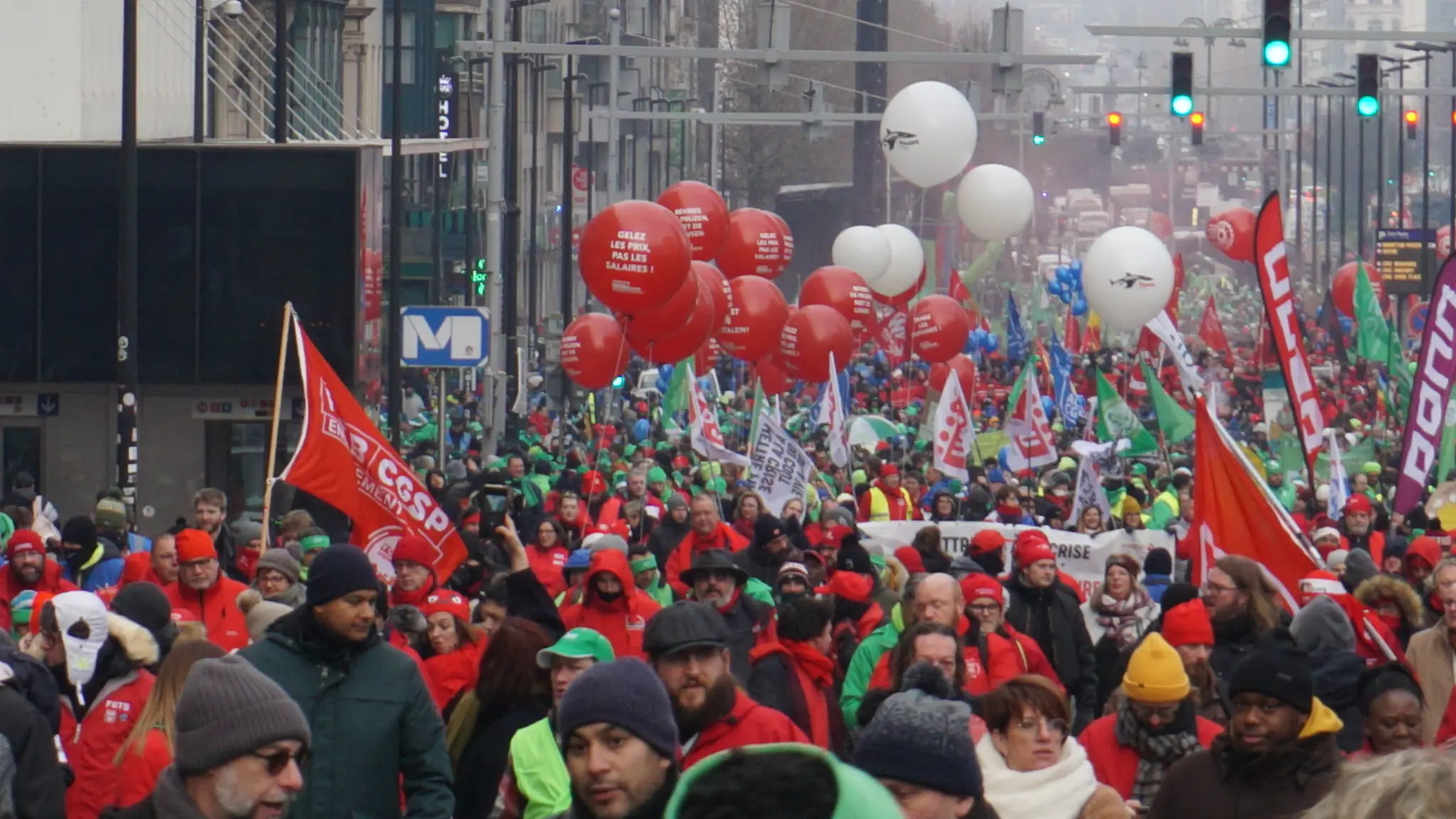 Una manifestazione della Ces a Bruxelles