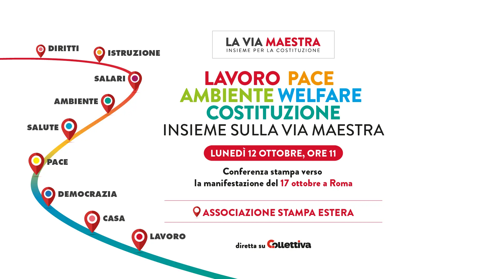 “La Via Maestra”: conferenza stampa verso la manifestazione del 17 ottobre