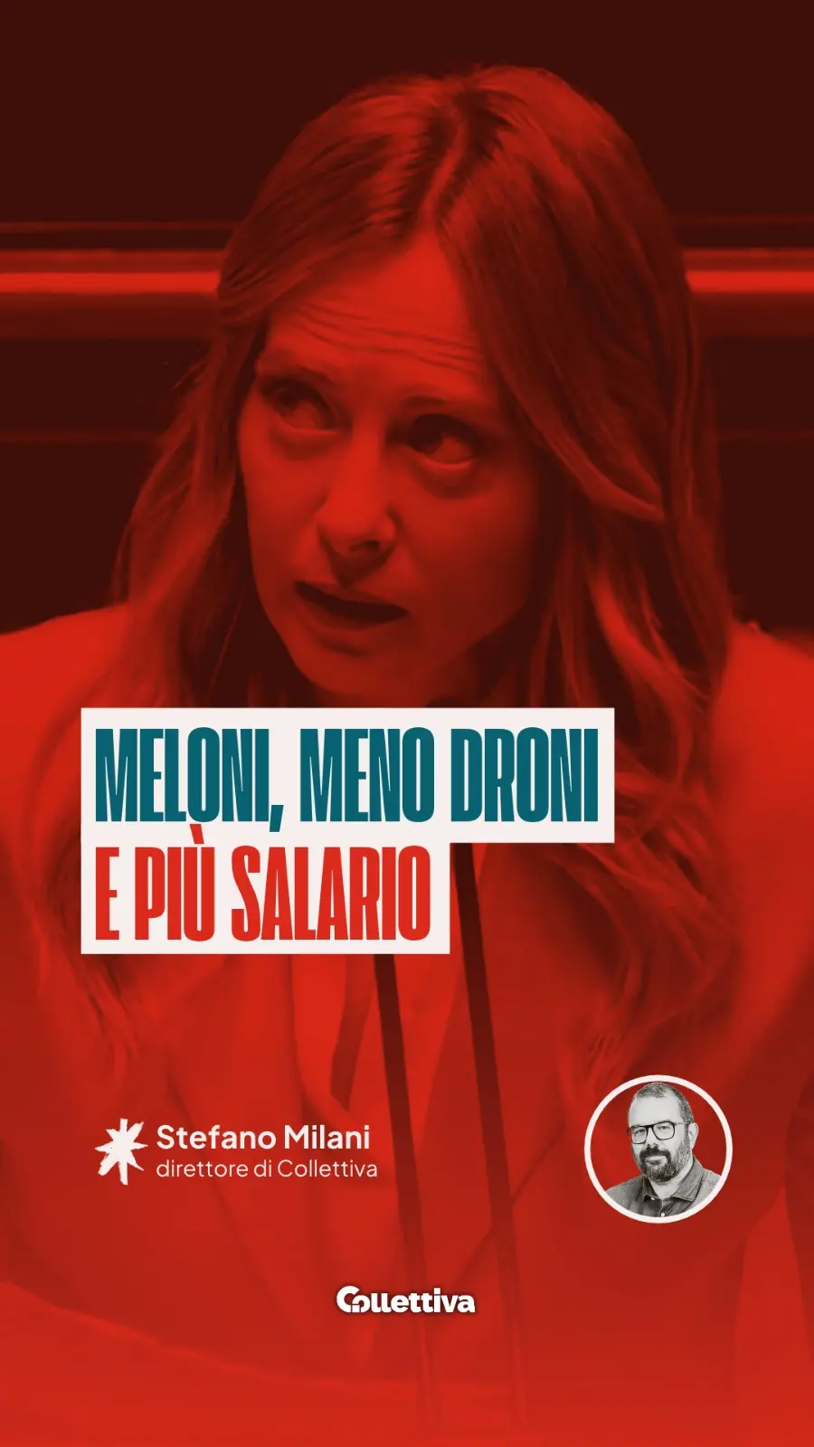 Giorgia Meloni, più salari e meno droni