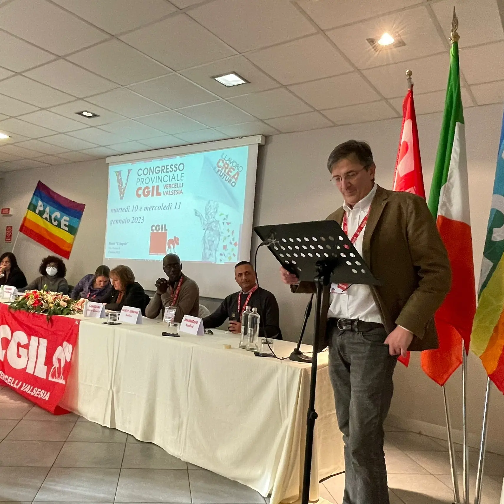 Vercelli Valsesia, al congresso Cgil Valter Bossoni confermato segretario