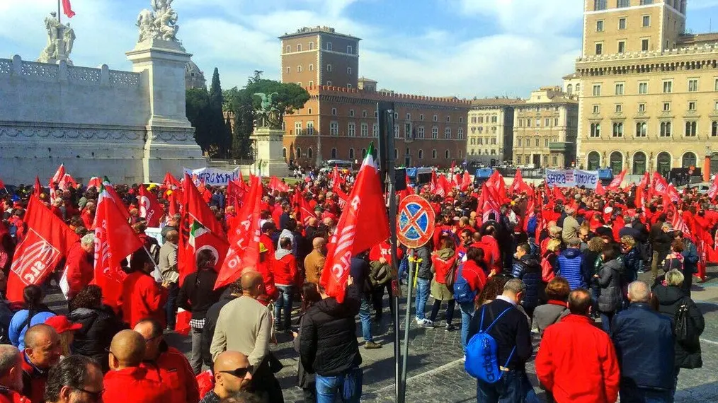 Fotografia Slc Cgil, manifestazione Tim