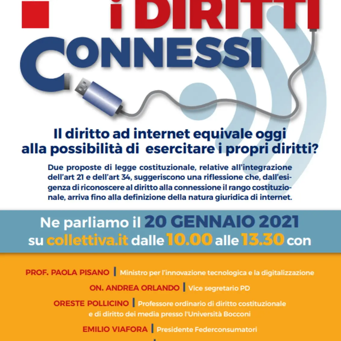 Iniziativa Cgil “I diritti connessi”, con Pisano e Landini