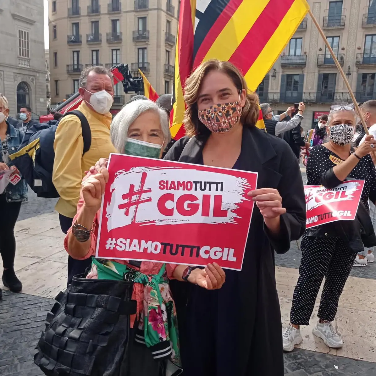 Un grido dalla Spagna: «Forza Cgil»