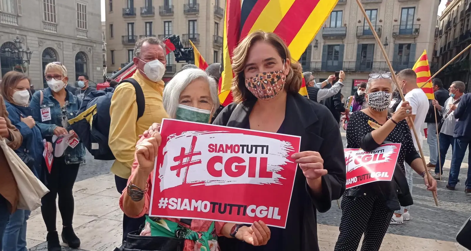 Un grido dalla Spagna: «Forza Cgil»