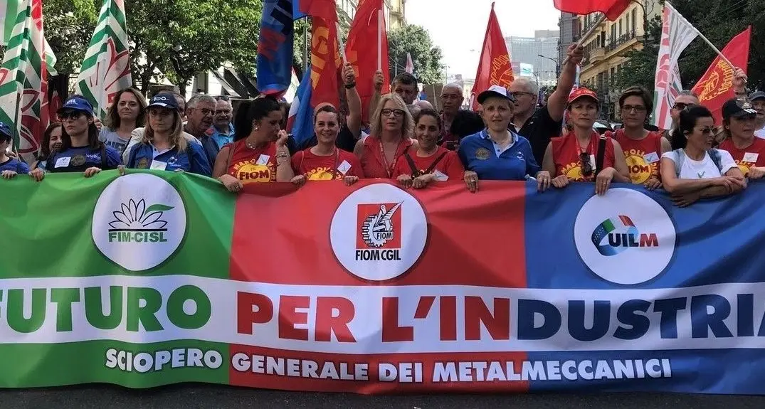 Metalmeccanici: manifestazione all'Ambra Jovinelli a Roma