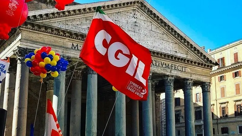 presidio Cgil al Pantheon (Roma)