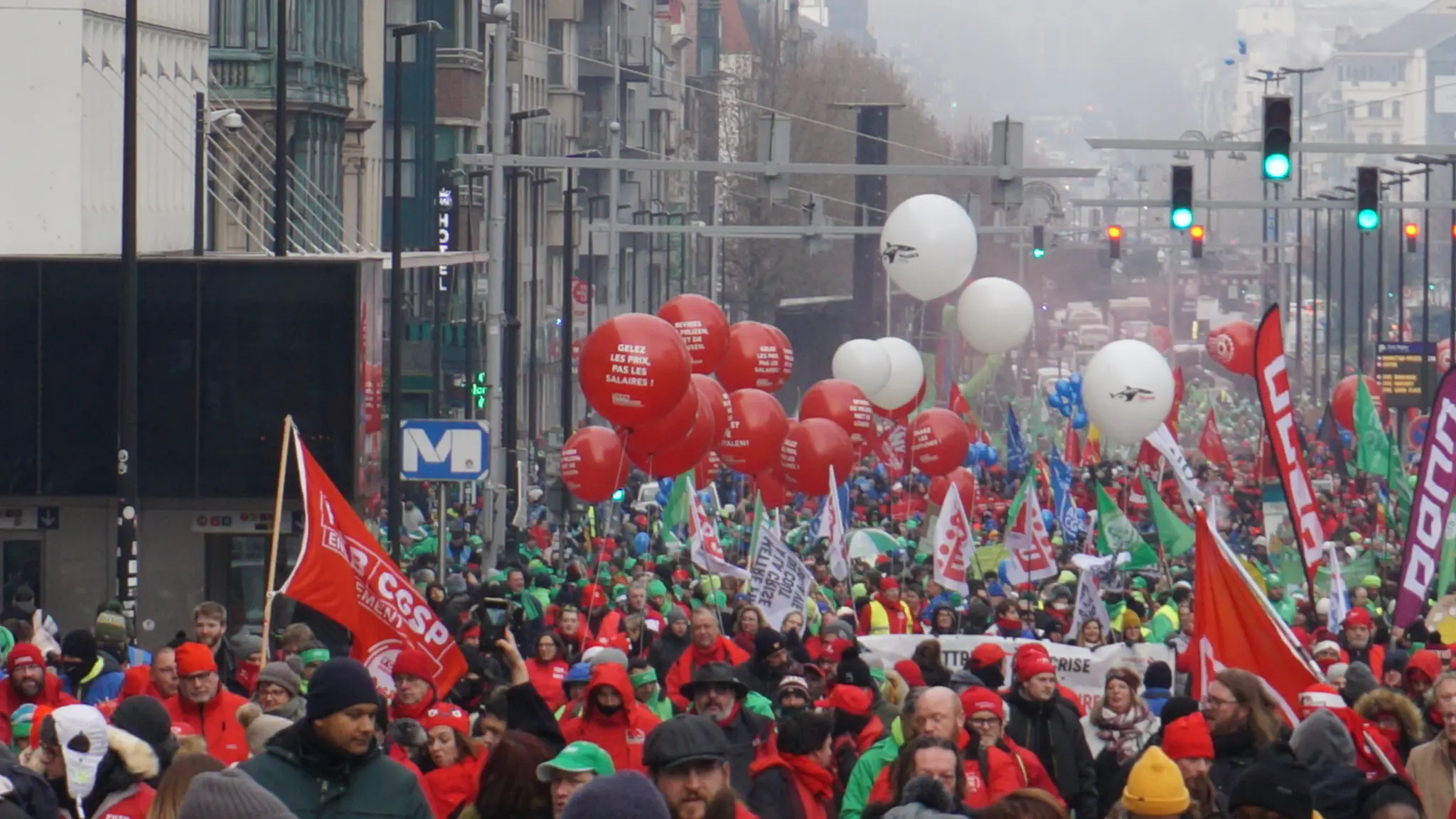 Una manifestazione della Ces a Bruxelles