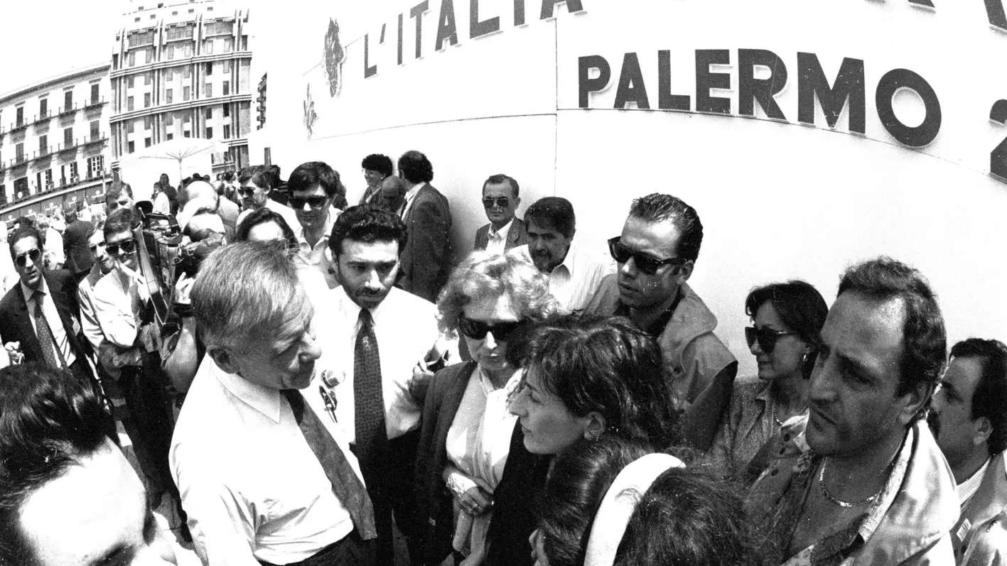 Palermo, 27 giugno 1992: Trentin a colloquio con Rosaria Schifano